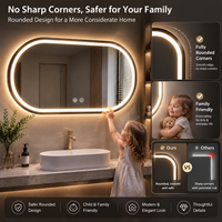 Miroir intelligent Android TV sans cadre, miroir de salle de bain à écran tactile LED, haut-parleur Bluetooth, anti-buée, rétroéclairé, IP44, hôtel