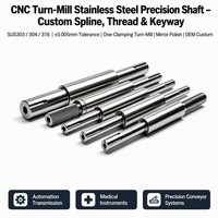 Factory Custom CNC Machining Stainless Steel Shafts Knurled Precision Transmission Drive Parts Turning Milling Machining Service