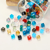 Perles en verre de forme carrée de haute qualité, accessoires de bricolage, perles en cristal facettées en forme de cube pour accessoires vestimentaires, fabrication de bijoux