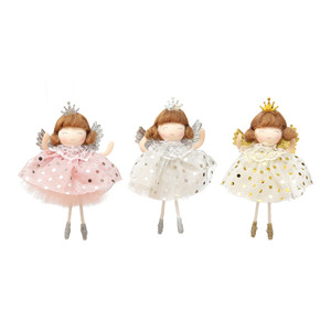 Adornos Colgantes Pequeños para Árbol de Navidad, Decoración de Ángel Hecha a Mano y Faldas de Tul para Suministros de Fiesta Navideña - Product Image 4