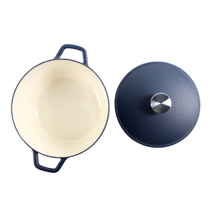 Rôtissoire ronde <span class=keywords><strong>en</strong></span> <span class=keywords><strong>fonte</strong></span> bleu mat Beauty Four hollandais Grande casserole de cuisson <span class=keywords><strong>en</strong></span> émail pour restaurants - Product Image 3