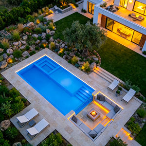 Piscine familiale complète en fibre de verre multifonctionnelle pour l'extérieur, piscine en fibre de verre enterrée de 6 mètres, grande piscine de luxe abordable - Product Image 1