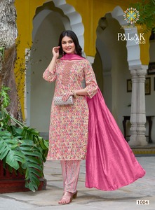 Nueva colección de pantalones Kurtis de 3 piezas con juego Dupatta para ropa regular y de oficina Kurti pakistaní - Product Image 3