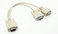 Venta directa 1ft + 1ft HDB15M a 2 HDB15F VGA Splitter Cable de datos