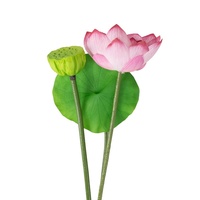 Fleur de lotus artificielle en soie style chinois pour bassin, décoration florale décorative pour mariage et salon, élément aquatique
