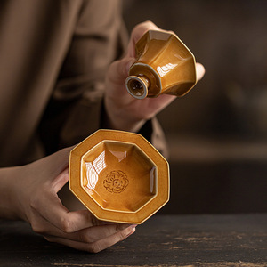 Ensemble de tasses à thé en céramique et soucoupes en porcelaine, style rétro, pour le thé de l'après-midi, origine Dehua - Product Image 4