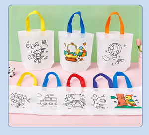 Sac à colorier DIY en non-tissé <span class=keywords><strong>pour</strong></span> enfants, motif dessin animé, idéal <span class=keywords><strong>pour</strong></span> la maternelle - Product Image 4