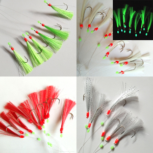 Aparejos de Pesca Sabiki Lunker con Anzuelos Invertidos para Agua Salada, Pesca en Barco, Trolling, Acero al Carbono, Cuentas Luminosas Brillantes - Product Image 2