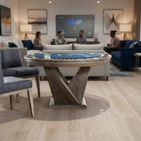 Table de poker et de roulette en bois de luxe professionnelle avec pieds en bois massif, forme personnalisable pour les jeux de casino et les divertissements à domicile