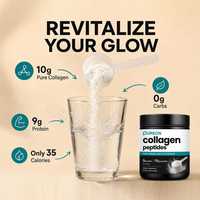 Collagène en poudre HALAL sans sucre Pureon Factory Direct pour la peau, les cheveux et les ongles, peptides de collagène multiples, complément alimentaire