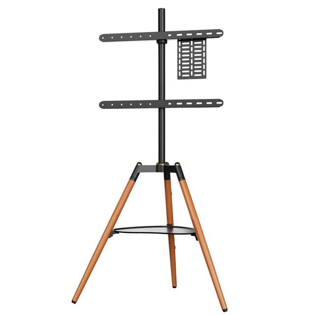 Good Price of Tripod TV Stand With Height and Swivel Adjustable 3 Wooden Legs Studio TV Display Stand for Bedroom Living Room