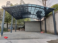 CHUANGZHUO Carport en alliage d'aluminium, imperméable, avec toit plat en polycarbonate traité anti-UV, résistant au vent, finition thermolaquée durable
