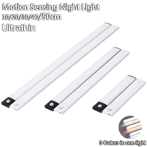 <b>Night</b> <b>Light</b> Ultra Thin Motion Sensor LED Wireless <b>USB</b> Under Cabinet <b>Light</b> for Kitchen Cabinet Bedroom Indoor Lighting - Product Image 5
