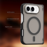 Coque de téléphone magnétique transparente anti-givre avec protection axiale pour iPhone Duo, étui pliable avec colonne centrale