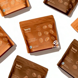 Stand Up <b>Coffee</b> Packaging Bags | Aluminum Foil Zipper Pouches with One Way Valve for <b>Coffee</b> <b>Beans</b> - Product Image 4