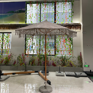 <span class=keywords><strong>Parasol</strong></span> <span class=keywords><strong>de</strong></span> plage et <span class=keywords><strong>de</strong></span> <span class=keywords><strong>jardin</strong></span> tressé à la main avec pampilles en bois, style tendance - Product Image 1