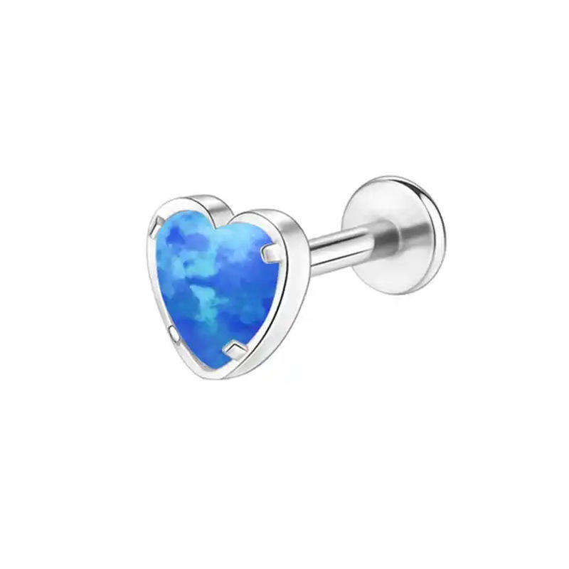 Blue heart opal