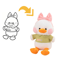 Jouets en peluche personnalisés, adorable canard en peluche avec nœud, petite poupée canard, poupée de compagnie, cadeaux d'anniversaire, jouets en peluche pour enfants