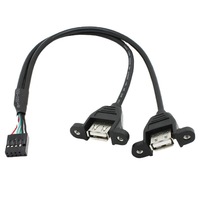 Kabel Konektor Dual USB a Female ke 10pin