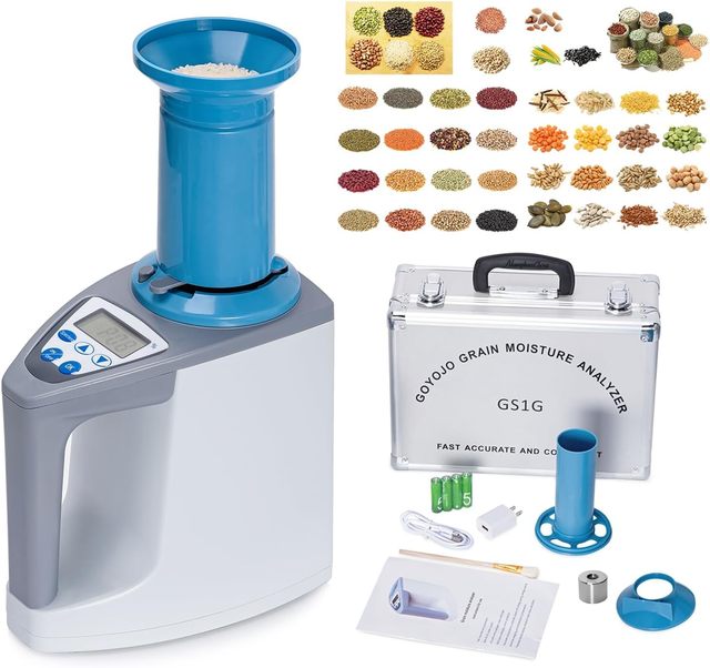 Moisture Tester Portable GOYOJO Grain Moisture Meter Analyzer Digital Grain LCD Display Crop Moisture Meter