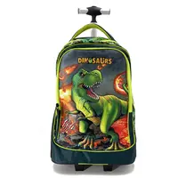 Dinosaurus Schooltassen Kinderen Reizen Trolley Tassen Grote Rugzakken Met Grote Wielen