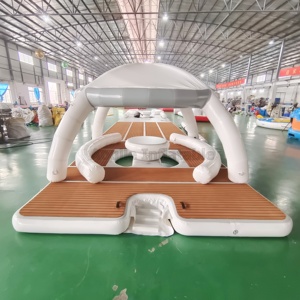 Piattaforma Galleggiante Gonfiabile Commerciale Beach Bar <span class=keywords><strong>Bana</strong></span> con Tenda per Ricreazione Estiva e Feste Acquatiche - Product Image 1