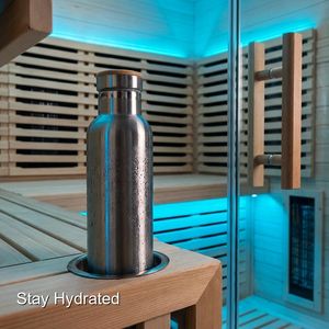 Sauna avec technologie de chauffage au carbone avancée, pour 4 personnes, avec porte-revues intégré et crochets à serviettes inclus - Product Image 3