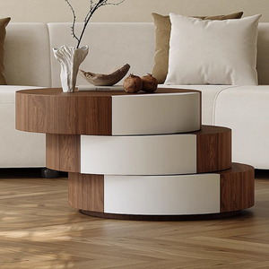 Designer creativo impiallacciatura di noce tavolino per <span class=keywords><strong>la</strong></span> casa piccolo appartamento vernice rotante tavolo centrale per il soggiorno - Product Image 2