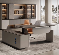 Bureau de direction modulaire convertible moderne de luxe en MDF, 1,8 m en forme de L, hauteur réglable, avec tiroir, garantie de 3 ans