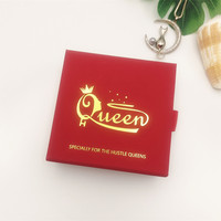 Petite boîte cadeau en papier pour bijoux avec logo personnalisé, tiroir coulissant, plateau en mousse pour bagues, boucles d'oreilles, colliers