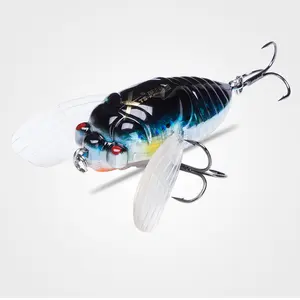 5.5g/12.1g Atacado 65mm 17g Weedless Bionic Isca De Pesca Topwater Handmade cigarra Flutuante Isca Para Baixo