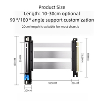 TISHRIC Câble Riser PCIE 20/30 à Angle Droit de 10/15/5.0 cm pour GPU Gen 5 Montage Vertical X16 Vitesse 128 GB/s Compatible avec PCIe 4.0