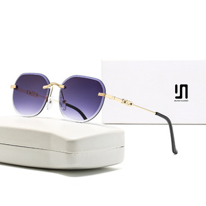 Nuevas Gafas de Sol de Diseño sin Marco con Bordes Biselados, Metálicas, UV400, para Mujer, Estilo Europeo, Tipo 3 - Product Image 3