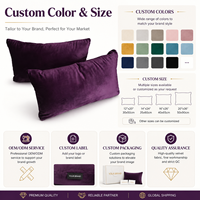 Housse de coussin rectangulaire en velours avec fermeture éclair discrète, couleur et taille personnalisables, pour la décoration de la maison