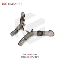 ING Fashion Système d'échappement en acier inoxydable Downpipe pour Ferrari SF90 avec bouclier thermique Pièces de tuning automobile haute performance