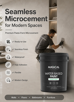 Kit de revêtement mural et de sol en microciment imperméable à appliquer au pinceau, pour les surfaces intérieures des murs, des sols et des plafonds