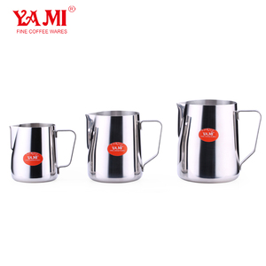 YAMI 600cc 350cc <span class=keywords><strong>Pichet</strong></span> à lait en acier inoxydable pour mousse de lait et latte art, récipient métallique avec échelle interne - Product Image 3