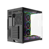 Full Tempered Glass Computer Case Panoramic Gaming PC Chassis Dual Chamber Support 360mm Water Cooling for ATX M-ATX ITX