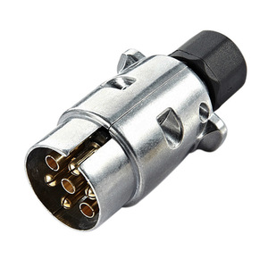 European Style Trailer <b>Plug</b> 7 Pin Aluminum Alloy <b>Adapter</b> RV Connector 12V 10A - Product Image 1