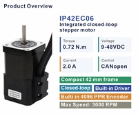 Moteur pas à pas hybride compact NEMA 17 42mm CANopen intégré en boucle fermée 0.72N.m 9-48V Encodeur 4096 PPR 3000 RPM pour machine laser