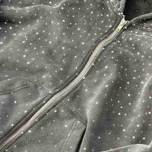 Yingling <b>Hoodie</b> Custom Zipped Cropped Blank 500 Gsm <b>Hoodie</b> Manufacturer Cotton Pullover Heavyweight Zip up Rhinestone <b>Hoodie</b> <b>Men</b> - Product Image 5
