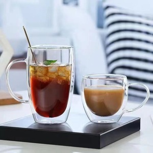 แก้วกาแฟทรงกระบอกสองชั้น ขนาด 350 มล. ทำจากแก้วบอโรซิลิเกต พร้อมหูจับ ดีไซน์ทันสมัย เก็บอุณหภูมิได้ เหมาะสำหรับชา เอสเพรสโซ น้ำ และเครื่องดื่มอื่นๆ ใช้ได้ทั้งผู้ชายและผู้หญิง - Product Image 5