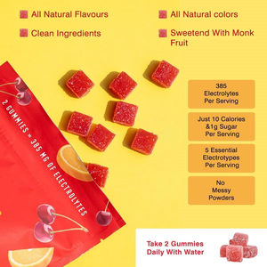 Suplemento de culturismo de hidratación rápida WELLBODY con logotipo personalizado vegano Electro Gummy con sabor <span class=keywords><strong>natural</strong></span> OEM para adultos - Product Image 2