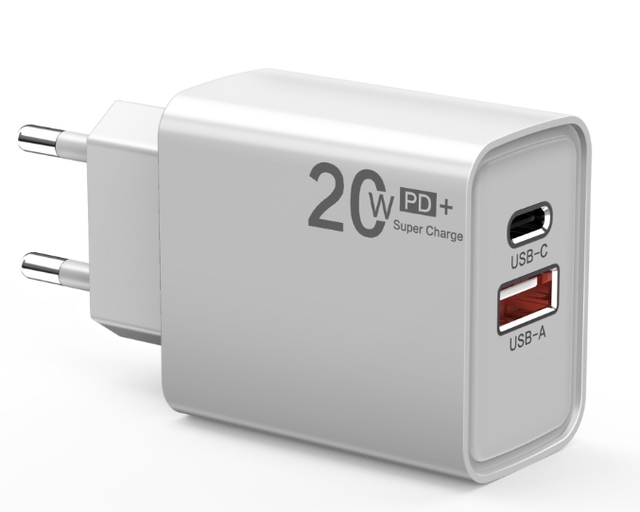 20W Super Fast USB PD Charger Fully Compatible with Mobile Phones Output Power 2A Current Type-C Charging