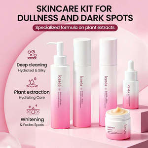 Ensemble de soin du visage luxueux à base de racine de Rhodiola, végétalien, blanchissant - Nettoyage en profondeur et correcteurs de pigmentation - Routine en 5 étapes pour tous les types de peau - Product Image 2