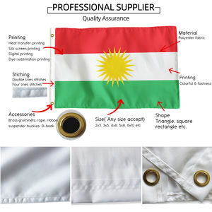BOLISI Bandiera del Kurdistan 3x5ft in Poliestere 100% Vendita all'Ingrosso - Product Image 2