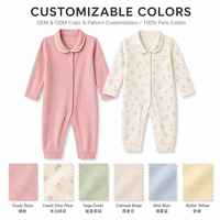 Setelan Bayi 2 Potong Bahan Katun, Cardigan Kancing Lengan Panjang dengan Celana Elastis, Motif Lucu, OEM/ODM Grosir