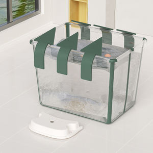 Baignoire pliable pour bébé, en plastique et silicone, pliable et facile à ranger, ensemble de baignoire pour bébé avec thermomètre pour le bain des enfants - Product Image 3