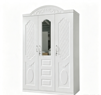 Armoire 3 portes avec miroir, en métal, pour chambre à coucher, rangement de vêtements, modèle très vendu