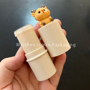 ISMAN - Bálsamo Labial de Lujo en Tubo de 6g con Diseño Navideño de Muñeco de Nieve, Papá Noel y Reno, Estuche Redondo Mate para Lápiz Labial, Plástico, Regalo Navideño, Venta al Por Mayor - Product Image 2